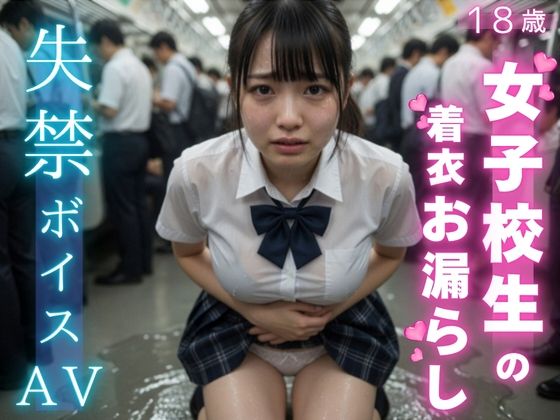 【 AI 動画 】 女子校生の失禁、着衣お漏らしボイスAV。