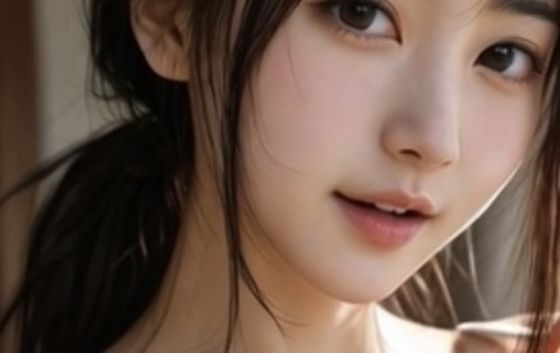 水着を脱ぐおねえさん